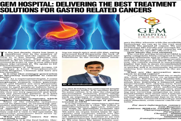 Doctors at GEM Hospital providing advanced treatment for gastro related cancers
